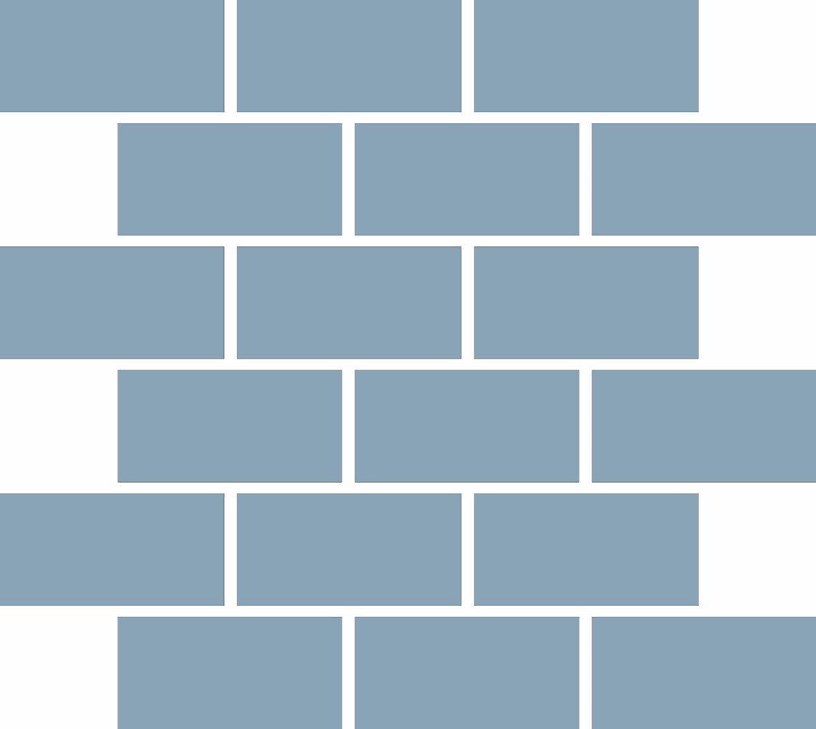 LPC Plain Colours Rectangles Brickbond lasittamaton porcelanato mosaiikki seinälaatta lattialaatta 5X10 Blue tasapintainen matta keskitumma sininen yk