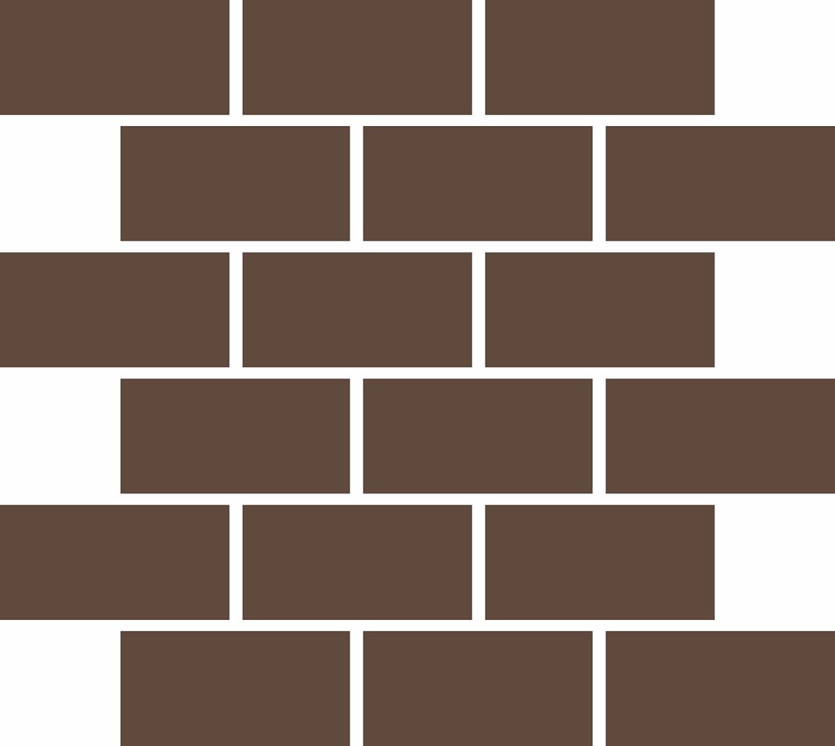 LPC Plain Colours Rectangles Brickbond lasittamaton porcelanato mosaiikki seinälaatta lattialaatta 5X10 Chocolate tasapintainen matta tumma ruskea yks