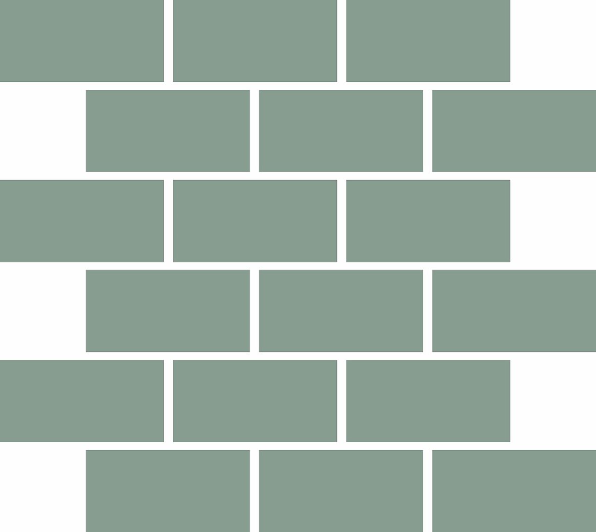 LPC Plain Colours Rectangles Brickbond lasittamaton porcelanato mosaiikki seinälaatta lattialaatta 5X10 Green tasapintainen matta keskitumma vihreä yk