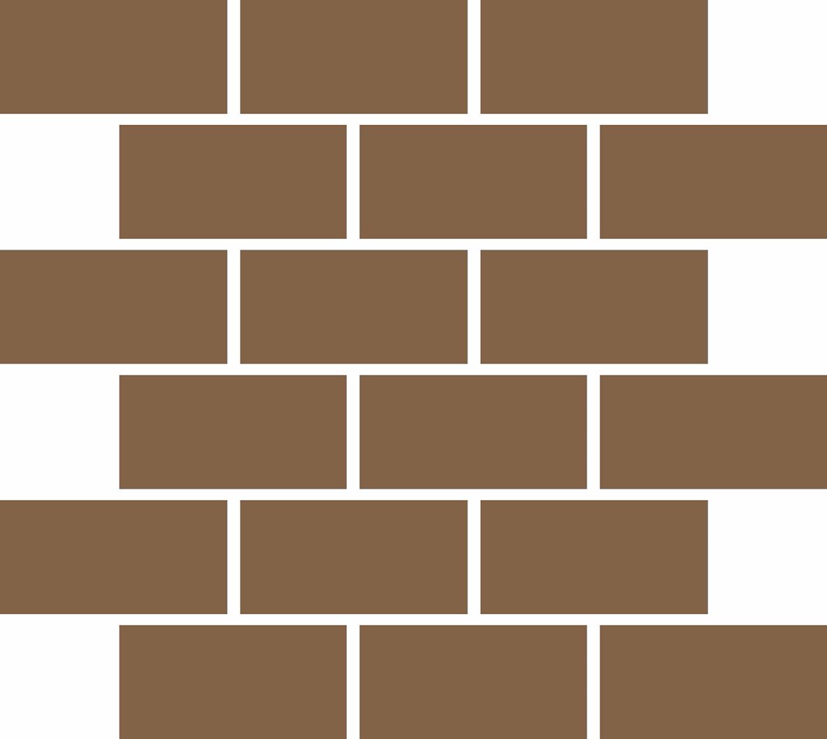 LPC Plain Colours Rectangles Brickbond lasittamaton porcelanato mosaiikki seinälaatta lattialaatta 5X10 Havana tasapintainen matta keskitumma ruskea y