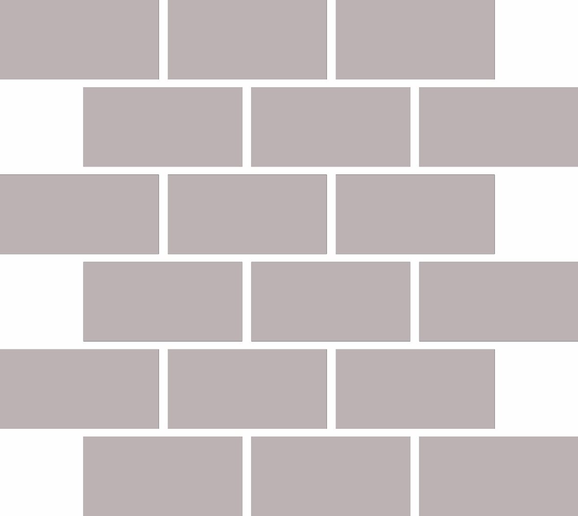 LPC Plain Colours Rectangles Brickbond lasittamaton porcelanato mosaiikki seinälaatta lattialaatta 5X10 Parma tasapintainen matta vaalea liila yksivär