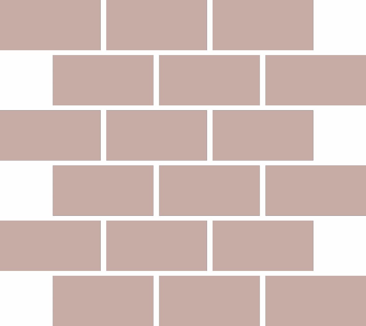LPC Plain Colours Rectangles Brickbond lasittamaton porcelanato mosaiikki seinälaatta lattialaatta 5X10 Pink tasapintainen matta vaalea punainen yksiv