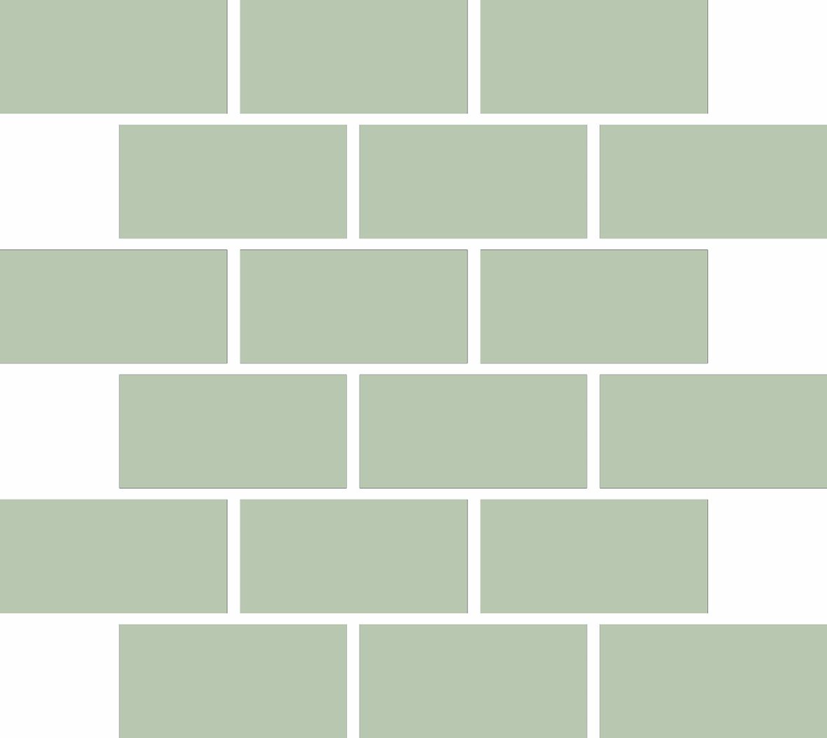 LPC Plain Colours Rectangles Brickbond lasittamaton porcelanato mosaiikki seinälaatta lattialaatta 5X10 Pistachio tasapintainen matta vaalea vihreä yk
