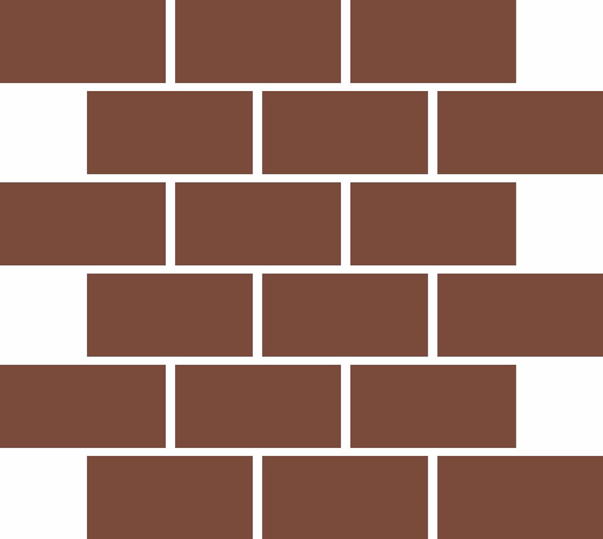 LPC Plain Colours Rectangles Brickbond lasittamaton porcelanato mosaiikki seinälaatta lattialaatta 5X10 Red tasapintainen matta tumma punainen yksivär