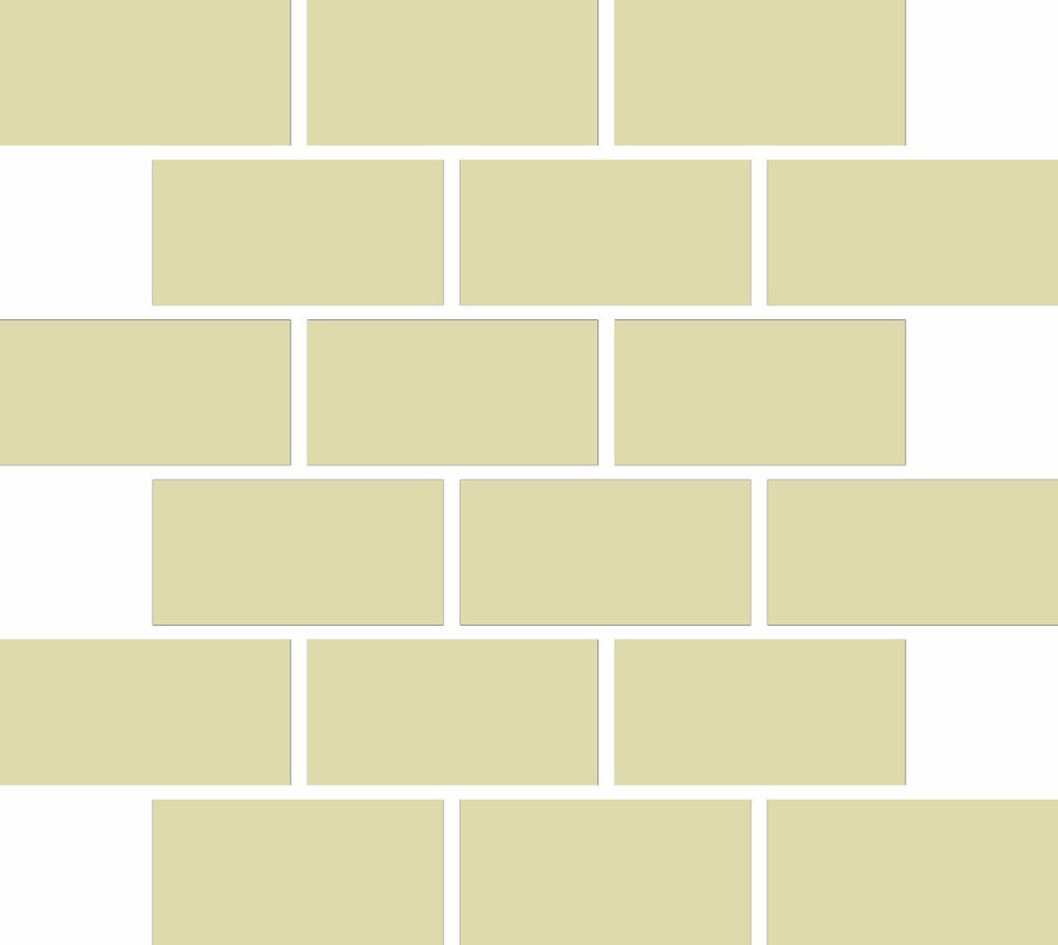 LPC Plain Colours Rectangles Brickbond lasittamaton porcelanato mosaiikki seinälaatta lattialaatta 5X10 Vanilla tasapintainen matta vaalea keltainen y