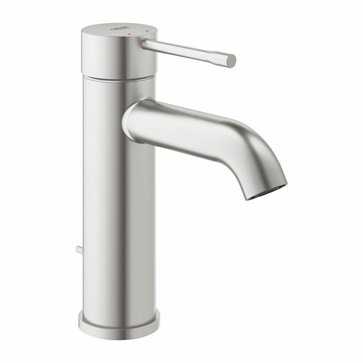 GROHE Essence S pesuallashana supersteel sisältää vipupohjaventtiilin