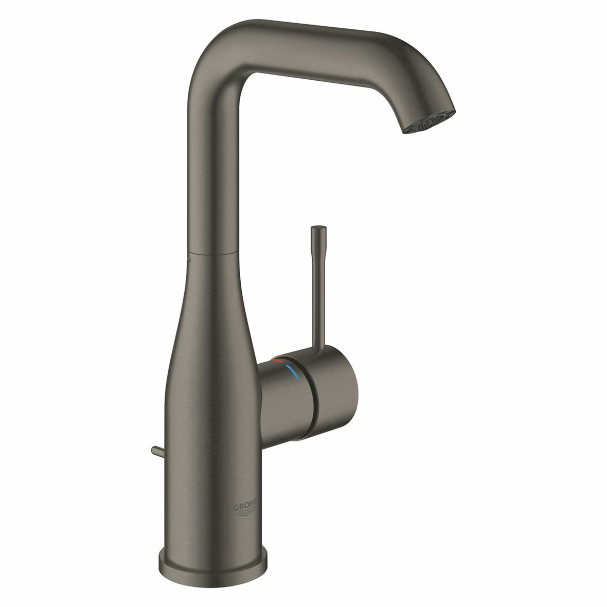 GROHE Essence L pesuallashana brushed hard graphite sisältää vipupohjaventtiilin