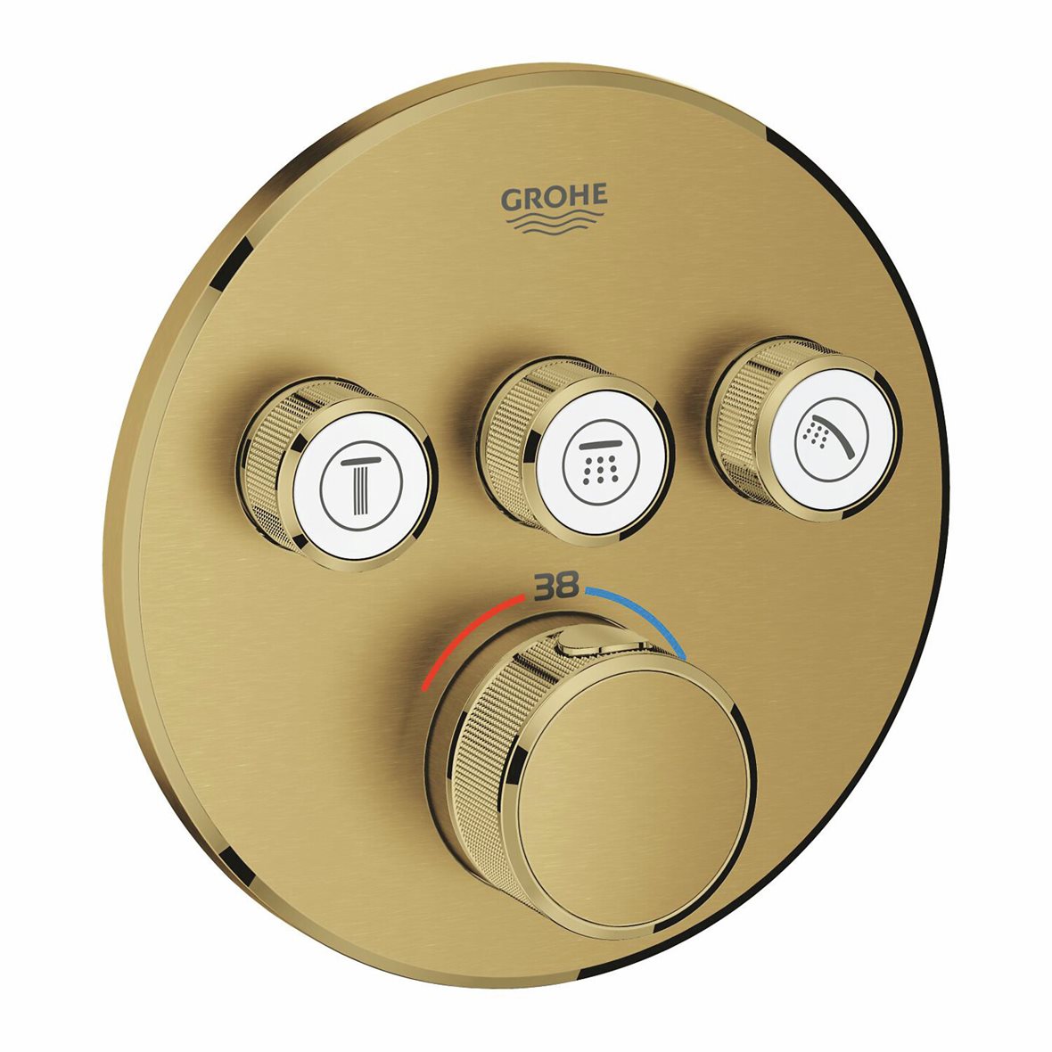 GROHE Grohtherm SmartControl pintaosa termostaattihanalle pyöreä brushed cool sunrise 3 toimintoa