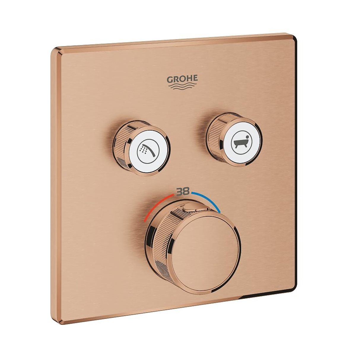 GROHE Grohtherm SmartControl pintaosa termostaattihanalle neliö brushed warm sunset 2 toimintoa
