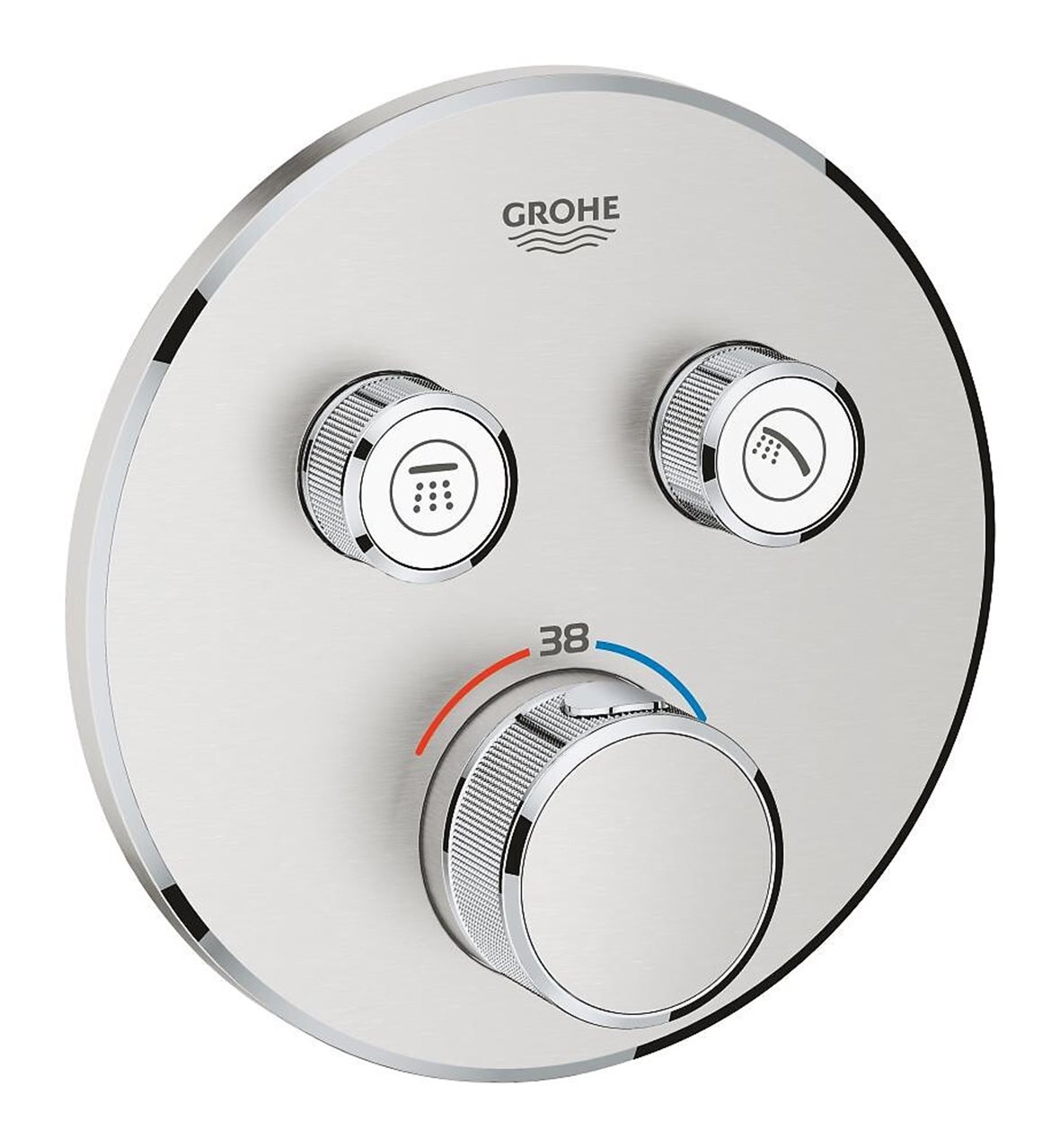 GROHE Grohtherm SmartControl pintaosa termostaattihanalle supersteel 2 toimintoa