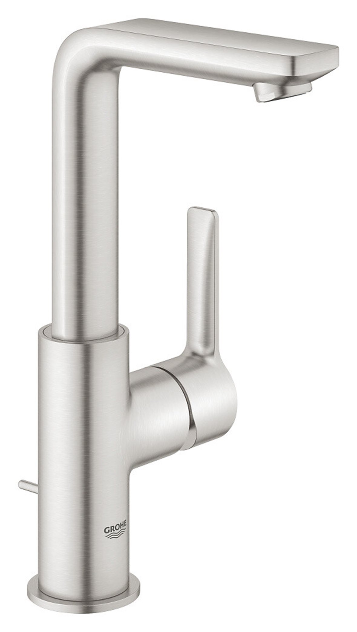 GROHE Lineare L pesuallashana supersteel sisältää vipupohjaventtiilin