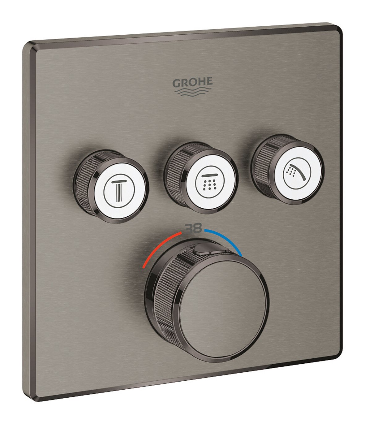 GROHE Grohtherm SmartControl Cube pintaosa termostaattihanalle brushed hard graphite 3 toimintoa