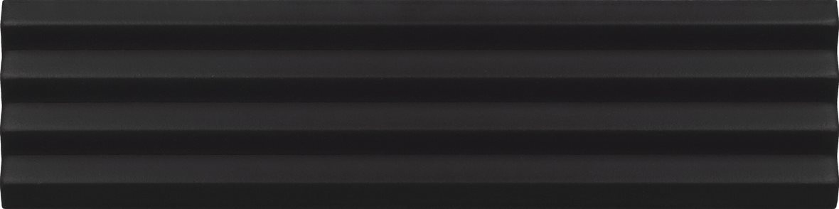 LPC Cuba Relief lasitettu kaakeli seinälaatta 5X20 08 musta kohokuvioinen matta tumma musta yksivärinen