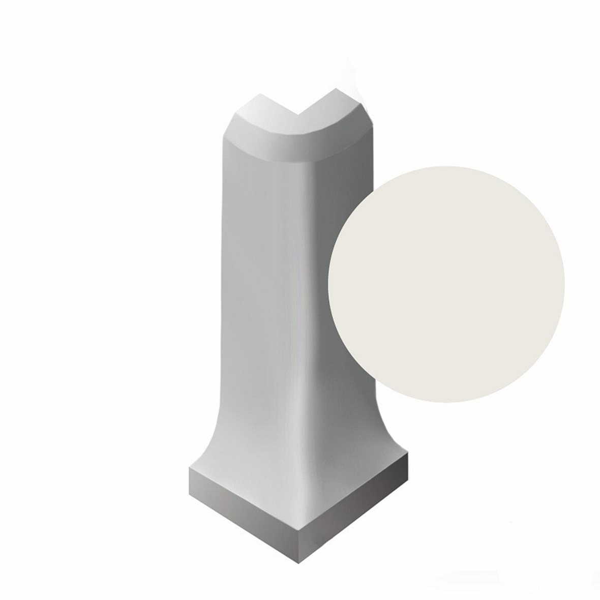 LPC Plain Colours lasittamaton ulkokulmapala 4,3x10,6x4,3 Super White tasapintainen matta vaalea valkoinen yksivärinen