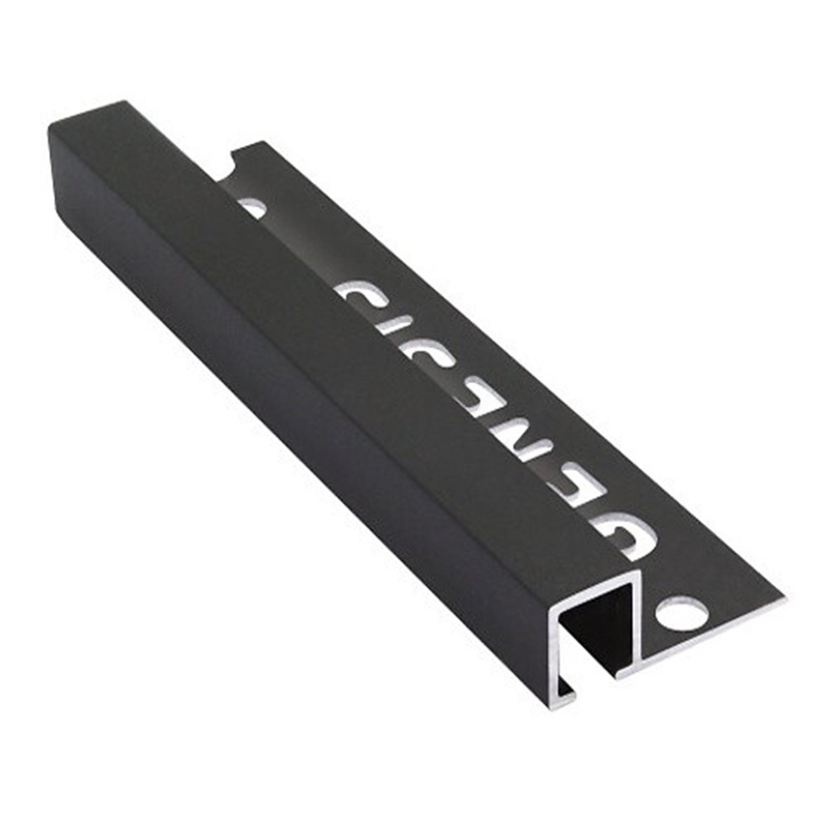 Listatalo laattalista neliö 12 mm alumiini mattamusta 2,5 m TDP120.17