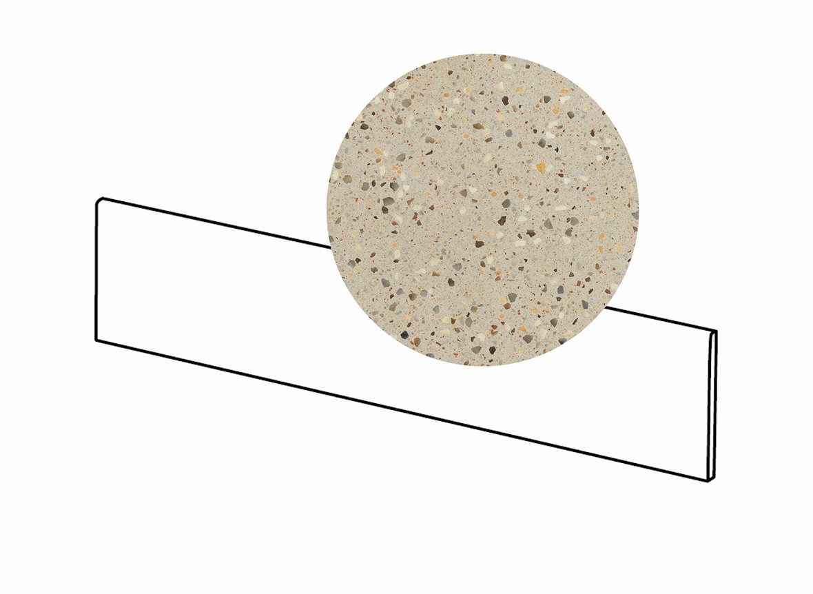 LPC Terrazzo lasitettu jalkalista 9,5X59,7 Beige tasapintainen matta keskitumma beige pilkullinen