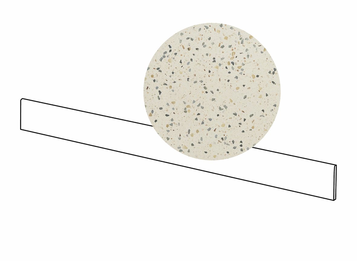 LPC Terrazzo lasitettu jalkalista 7,5X89 Green tasapintainen puleerattu vaalea vihreä pilkullinen