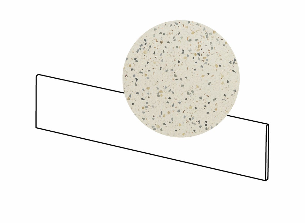 LPC Terrazzo lasitettu jalkalista 9,5X59,7 Green tasapintainen matta vaalea vihreä pilkullinen