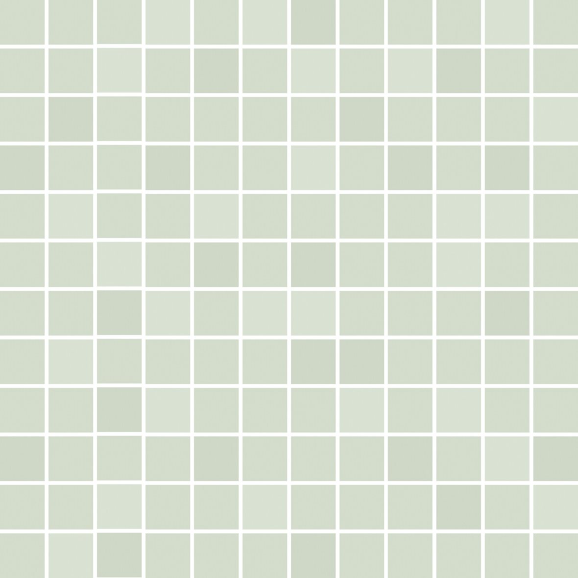 Pukkila Mosaico Porcelanico lasittamaton porcelanato mosaiikki seinälaatta lattialaatta 2,5X2,5 Jade Green tasapintainen matta vaalea vihreä vivahteik