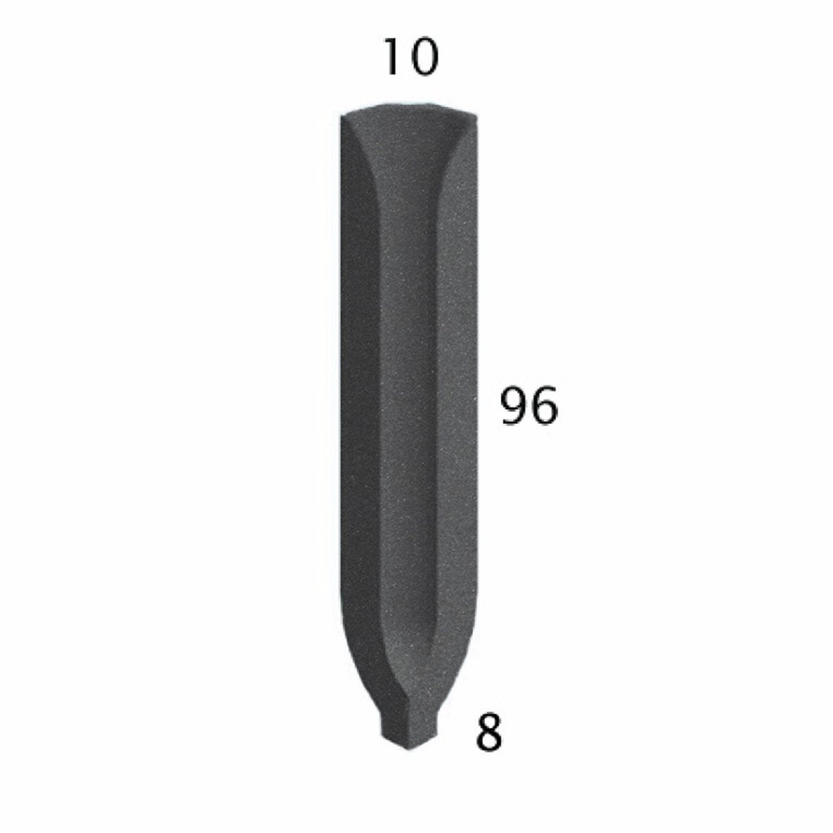 Pukkila Natura lasittamaton sisäkulmapala 1X9,6 grafiitinharmaa 4430CBI/1C tasapintainen matta harmaa yksivärinen