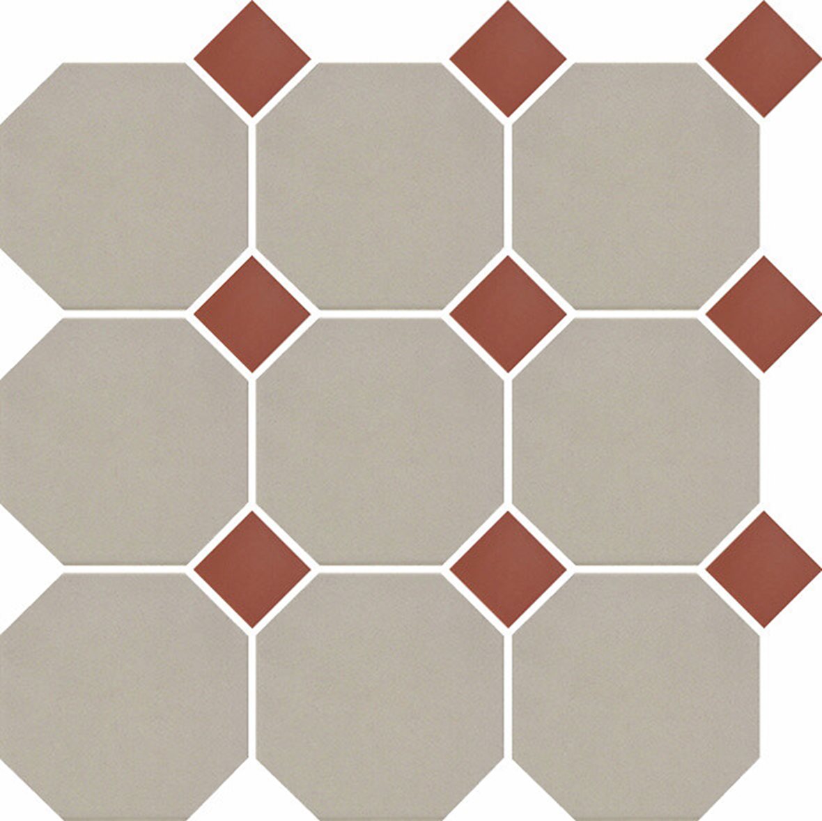 Pukkila Natura lasittamaton porcelanato seinälaatta lattialaatta 9,6X9,6 vaalea beige/tiilenpunainen 4401OCT20/1C tasapintainen matta 8-kulmainen puna