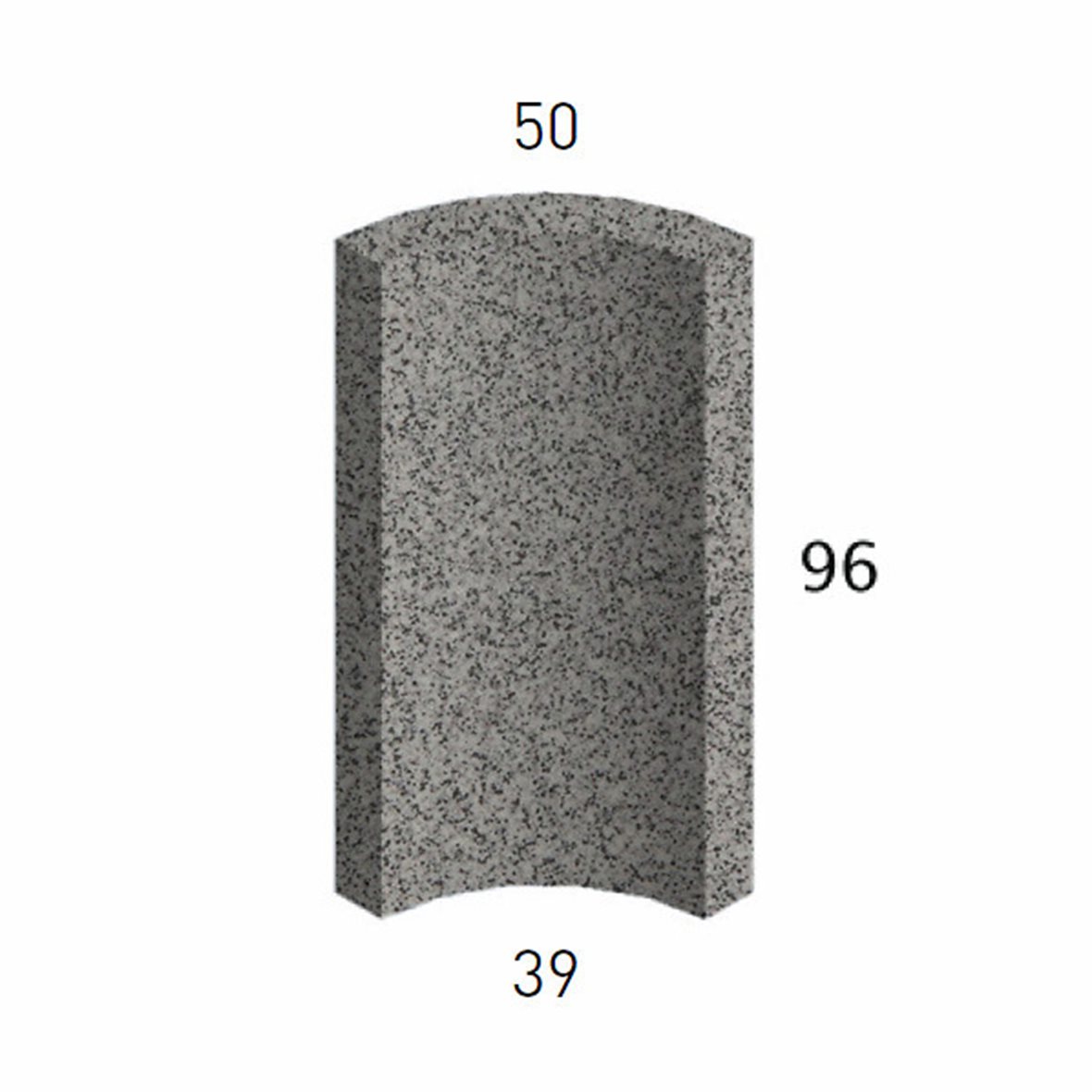 Pukkila Natura lasittamaton holkkalista 3,9X9,6 granite grey 2409QR/1C tasapintainen matta harmaa pilkullinen