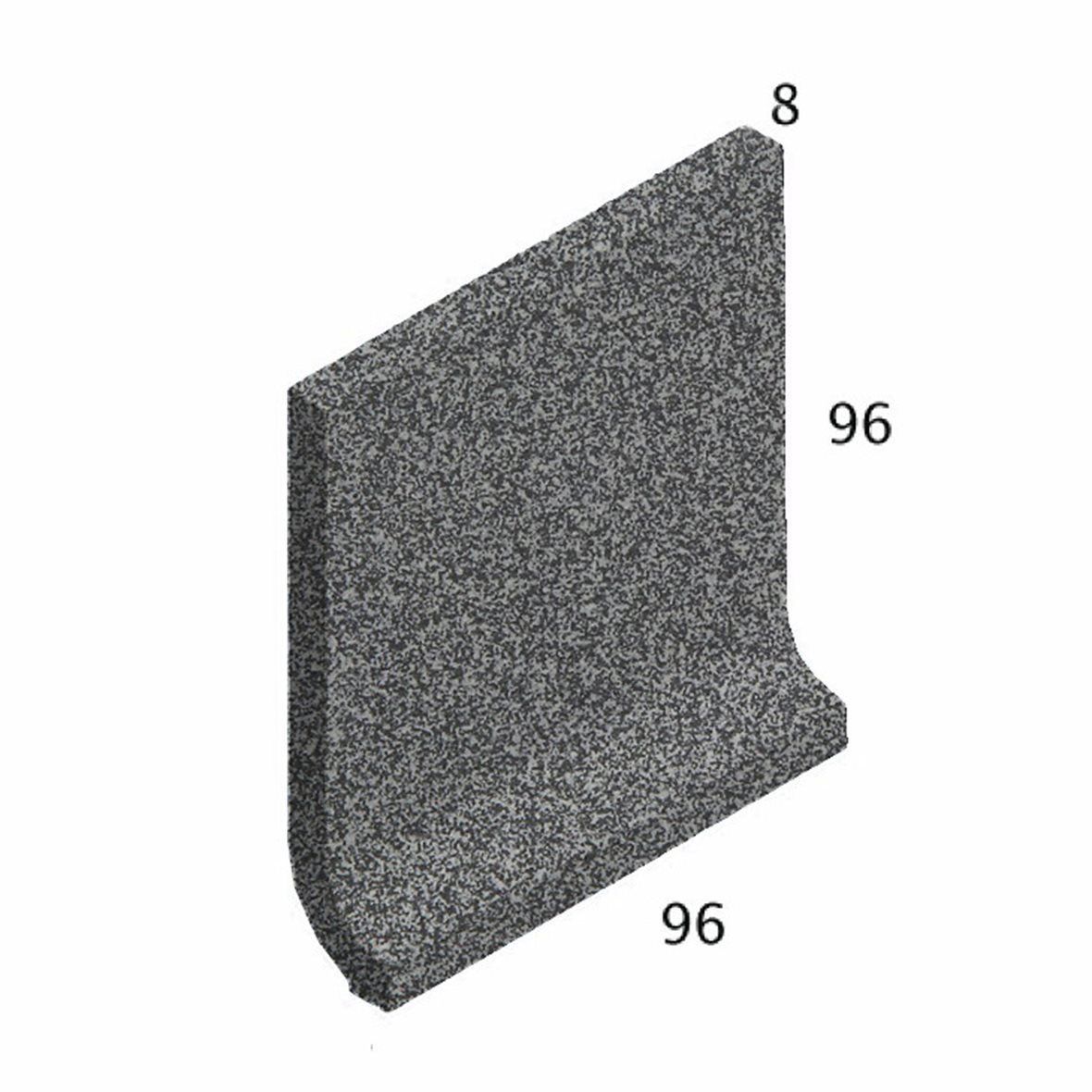 Pukkila Natura lasittamaton holkkalista 9,6X9,6 speckled black white 4424SB/1C tasapintainen matta musta pilkullinen