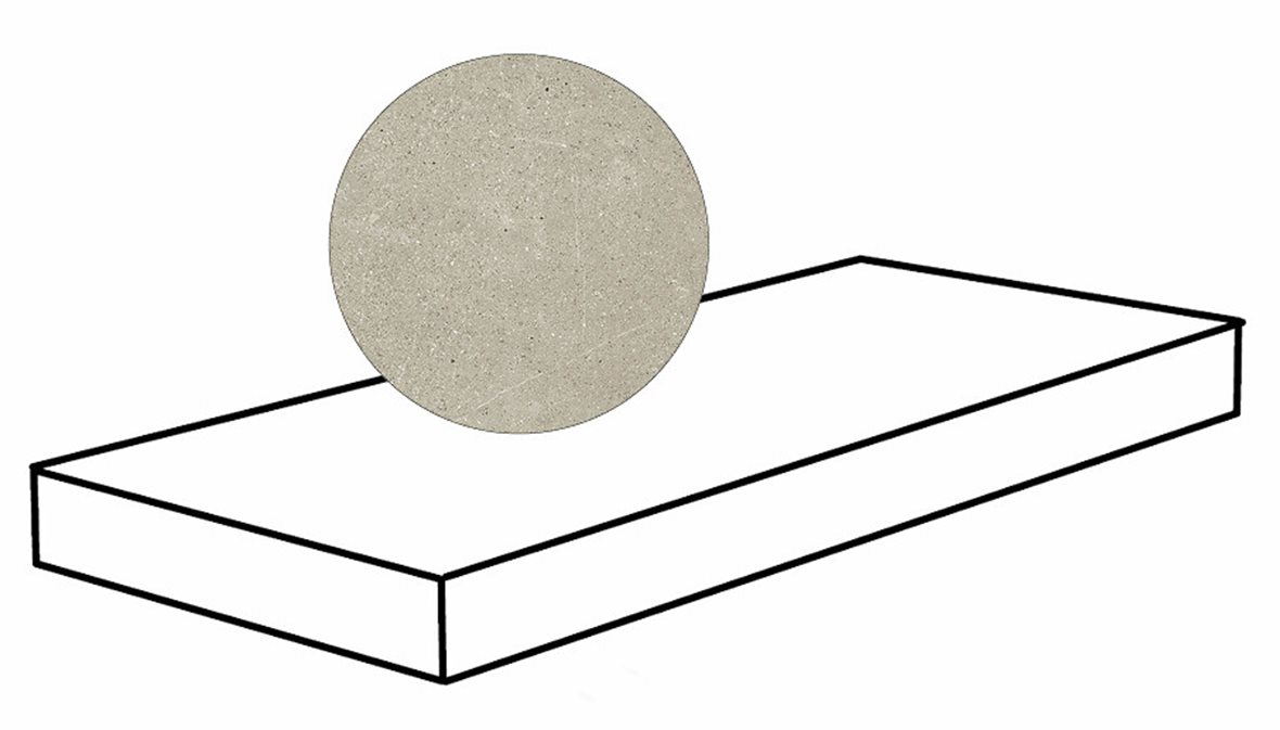 Pukkila Ease lasittamaton porraslaatta reunalla kulmapala 33X120 Greige tasapintainen matta vasen beige kivi