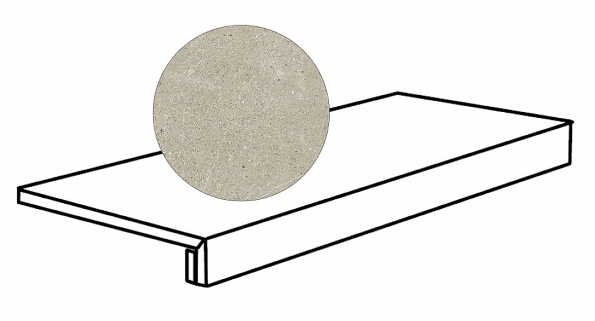 Pukkila Ease lasittamaton porraslaatta reunalla 33X120 Greige tasapintainen matta beige kivi