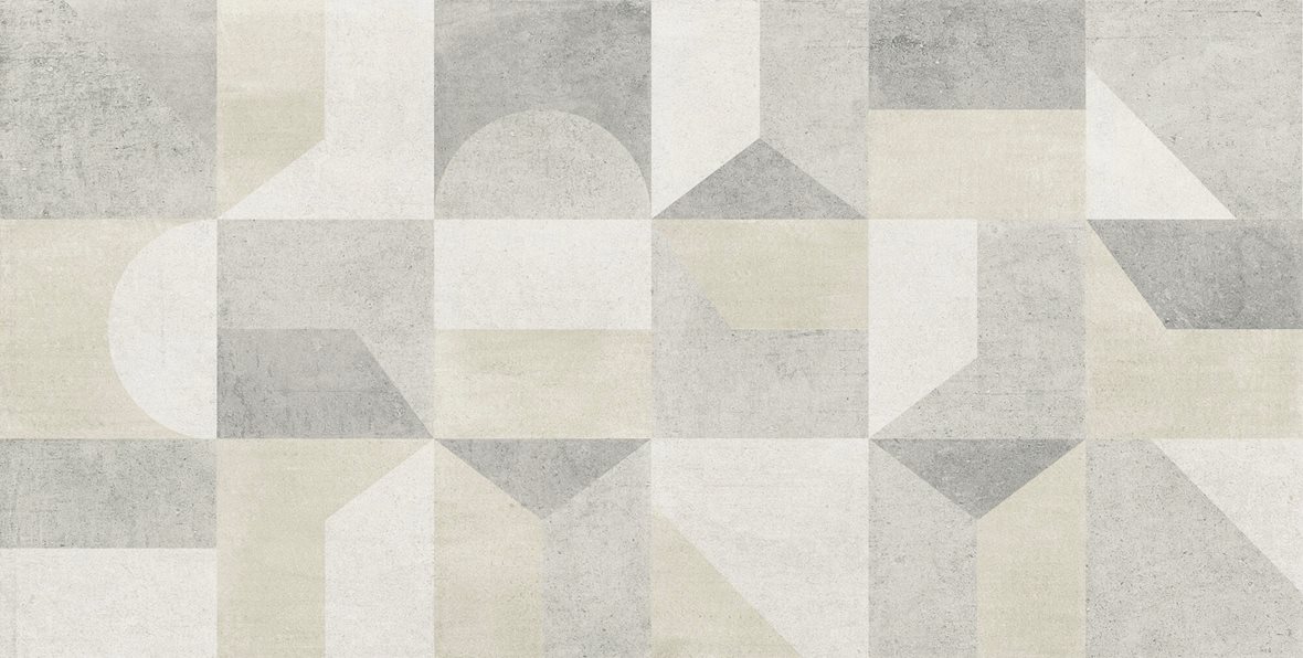 Pukkila Studio Wall lasitettu kuviolaatta 30X60 Geo tasapintainen matta moniväri betoni