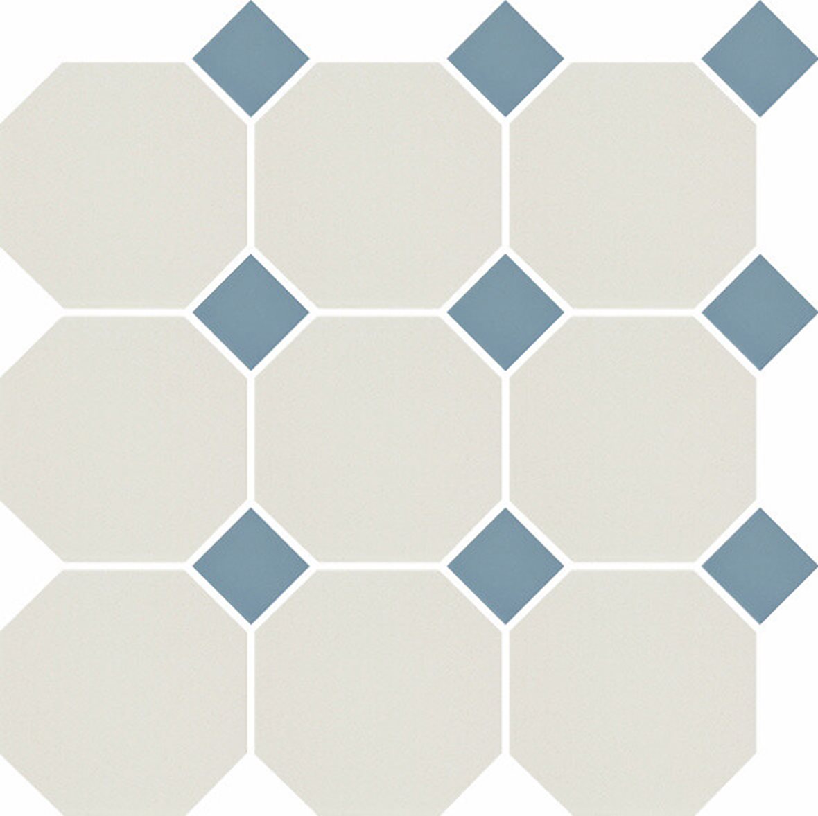 Pukkila Natura lasittamaton porcelanato seinälaatta lattialaatta 9,6X9,6 valkoinen/sininen 4416OCT11/1C tasapintainen matta 8-kulmainen valkoinen yksi