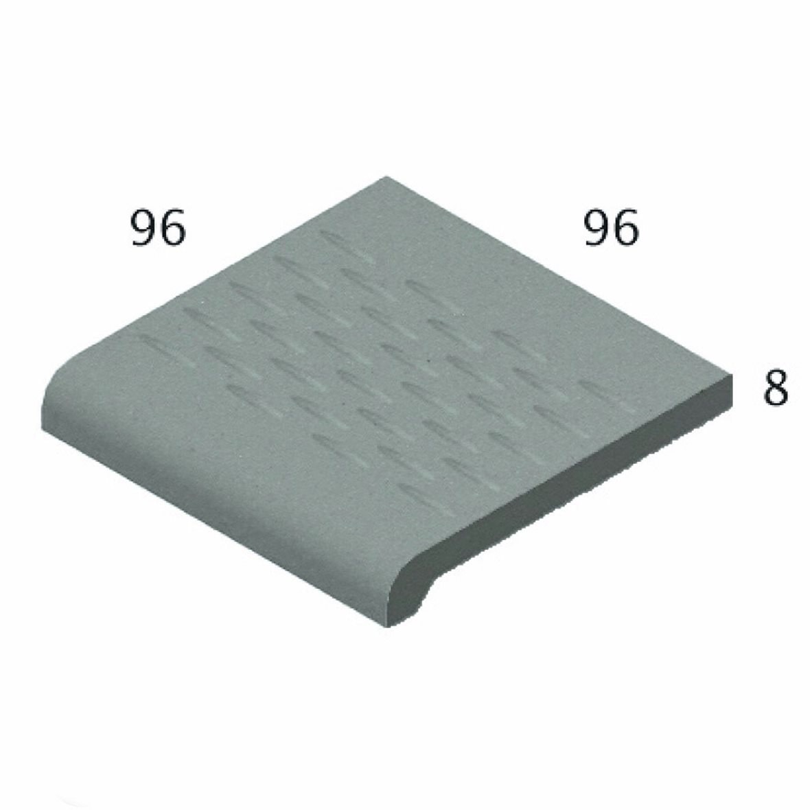 Pukkila Natura lasittamaton porraslaatta reunalla 9,6X9,6 vaaleanvihreä 4413ST/1C strukturoitu matta vihreä yksivärinen