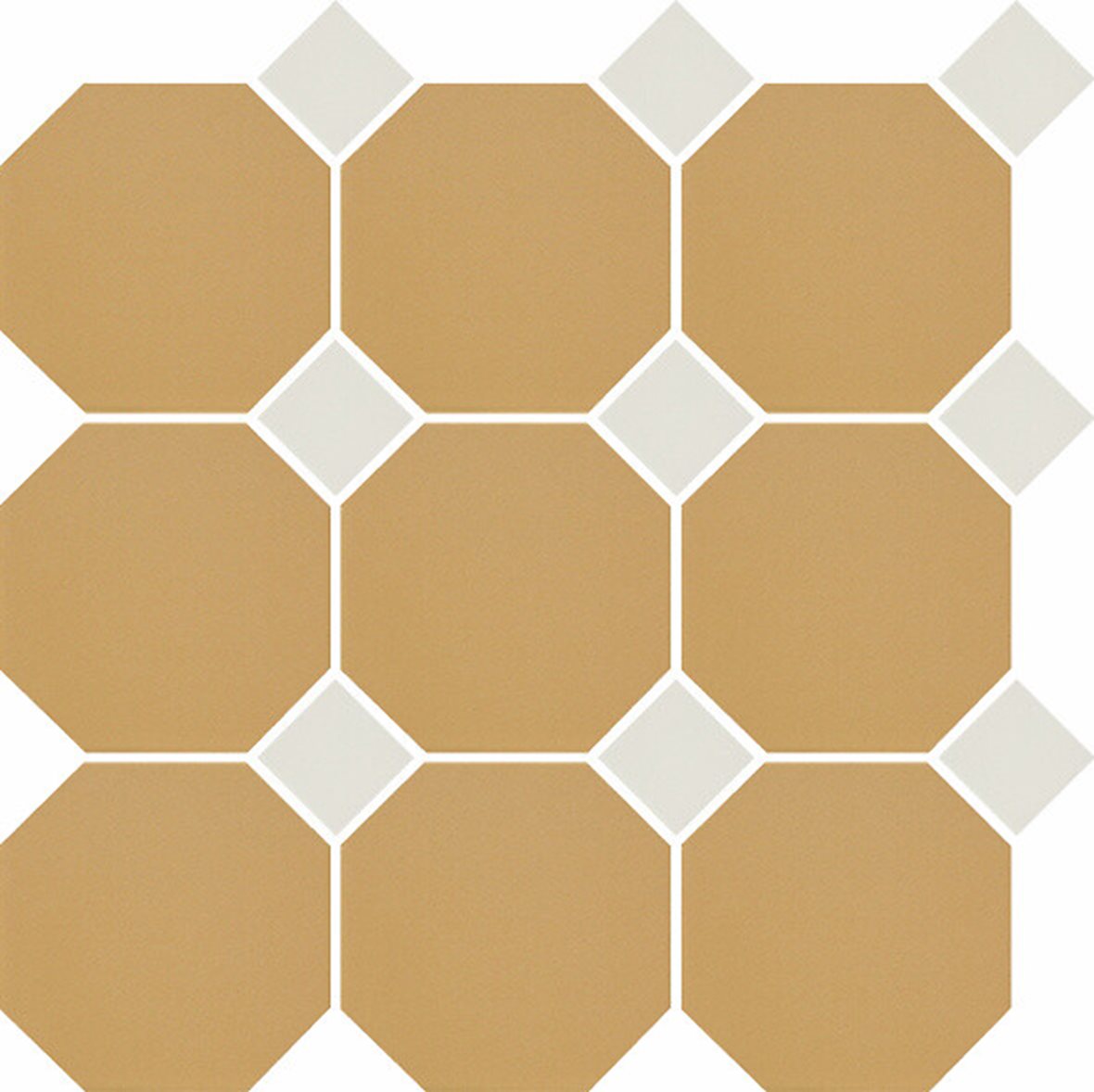 Pukkila Natura lasittamaton porcelanato seinälaatta lattialaatta 9,6X9,6 okrankeltainen/valkoinen 4421OCT16/1C tasapintainen matta 8-kulmainen keltain