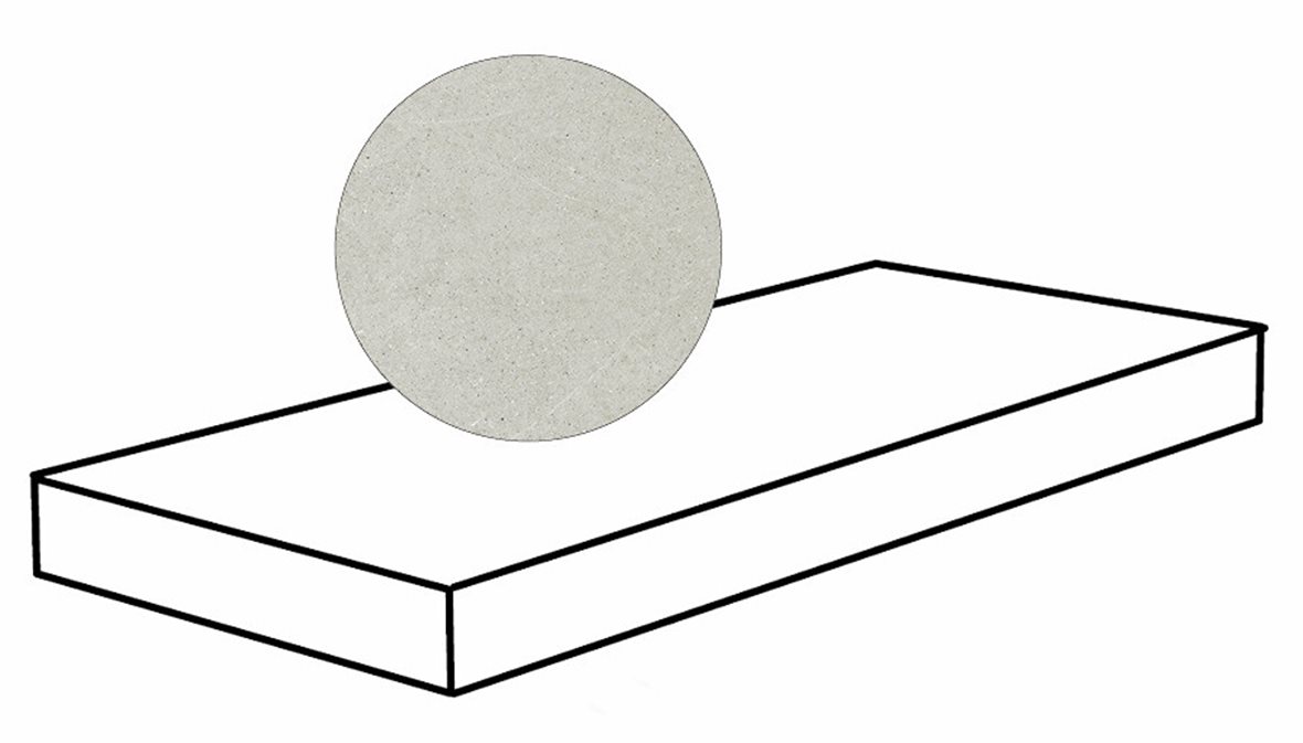 Pukkila Ease lasittamaton porraslaatta reunalla kulmapala 33X120 Light Grey tasapintainen matta vasen harmaa kivi