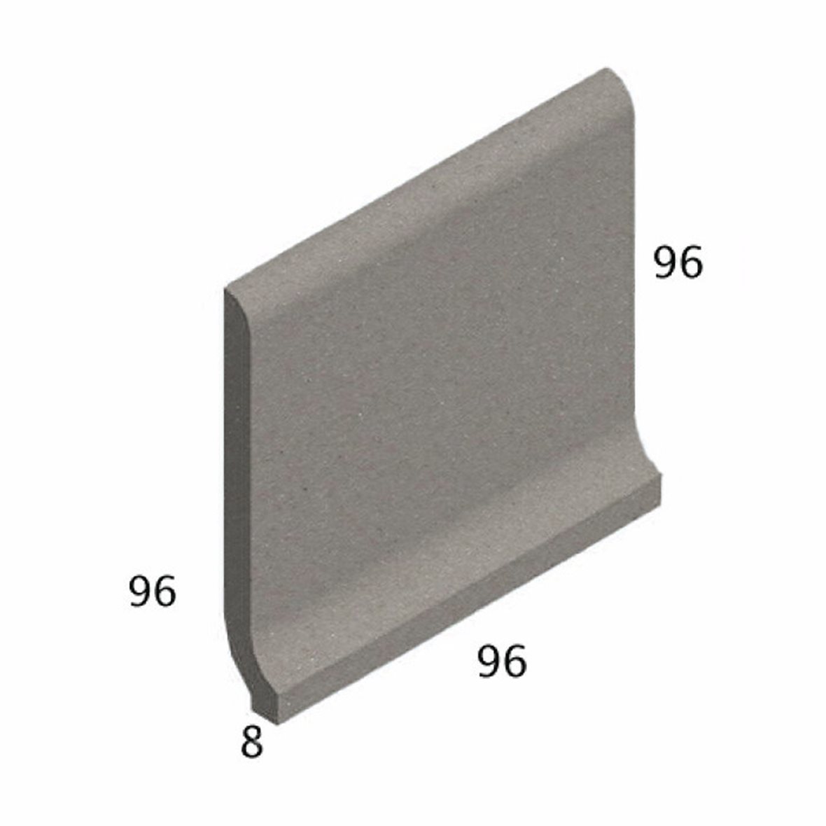 Pukkila Natura lasittamaton holkkalista 9,6x9,6 grey 4406CB/1C tasapintainen matta harmaa yksivärinen