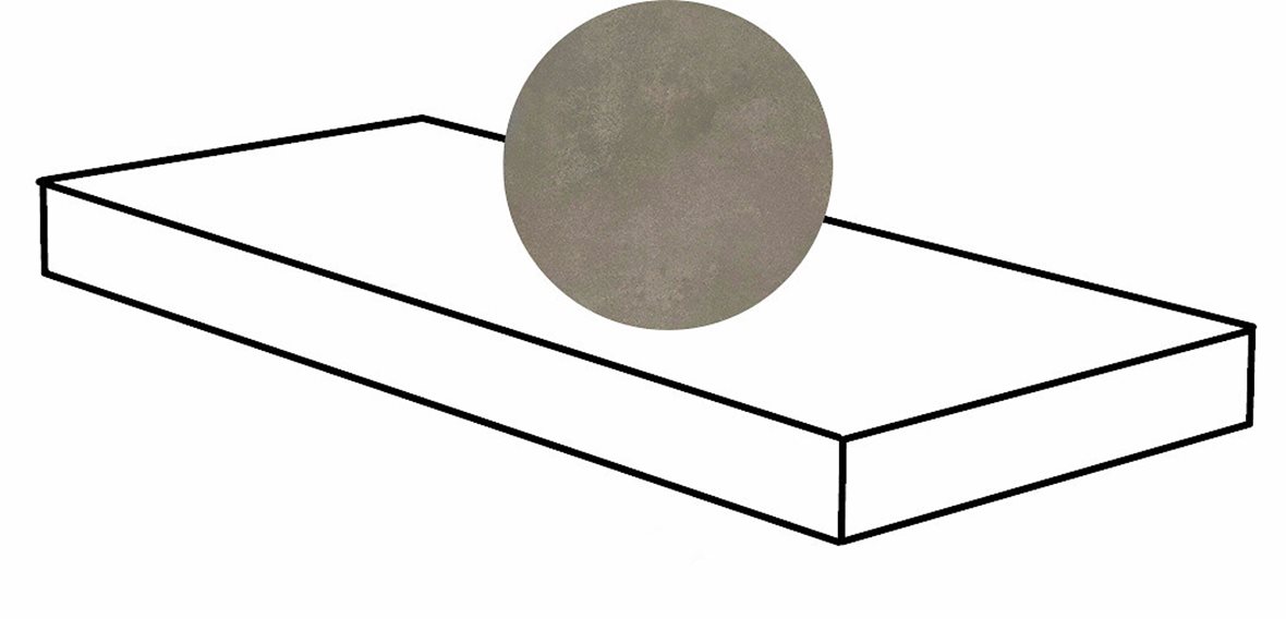 Pukkila Fresco lasittamaton porraslaatta reunalla kulmapala 33X120 Sx Burnt Umber tasapintainen matta oikea tumma ruskea betoni