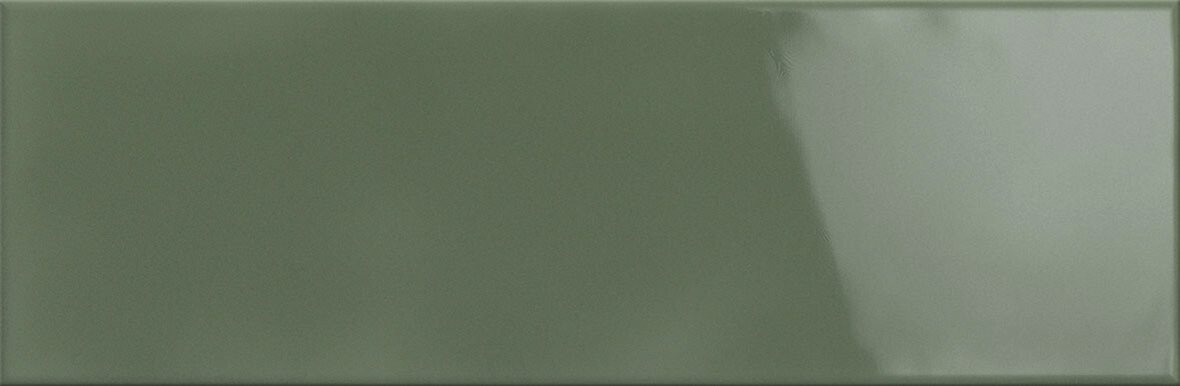 Pukkila Soho lasitettu kaakeli seinälaatta 9,7X29,7 Green laineileva kiiltävä vihreä yksivärinen