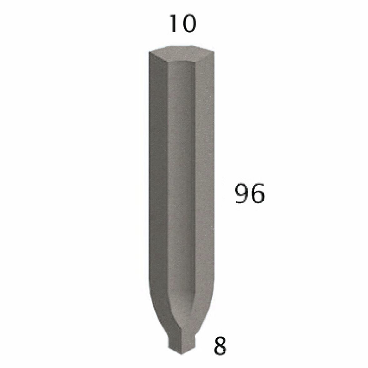 Pukkila Natura lasittamaton sisäkulmapala 1X9,6 vaaleanharmaa 4406SBI/1C tasapintainen matta harmaa yksivärinen
