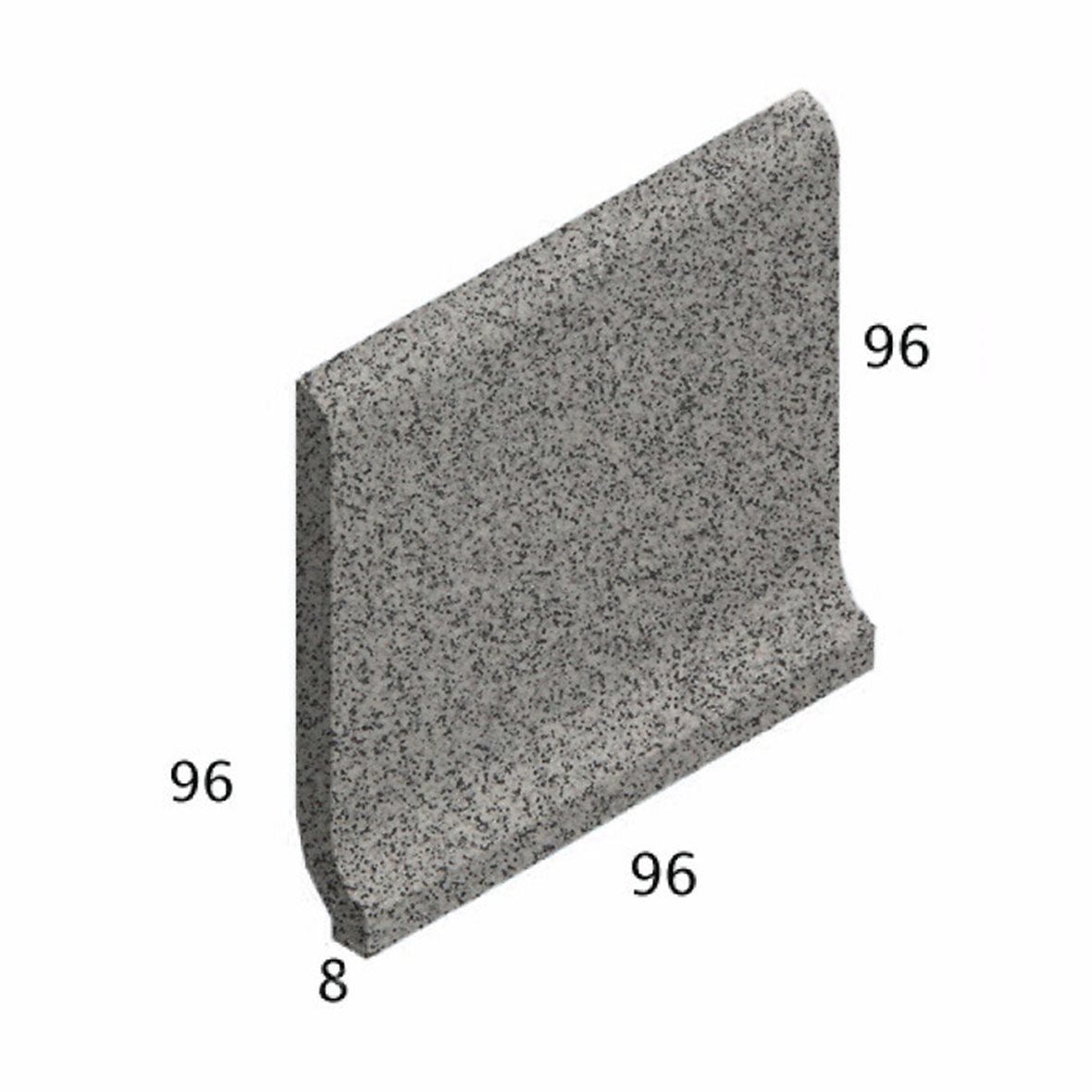 Pukkila Natura lasittamaton holkkalista 9,6x9,6 granite grey 4409CB/1C tasapintainen matta harmaa pilkullinen