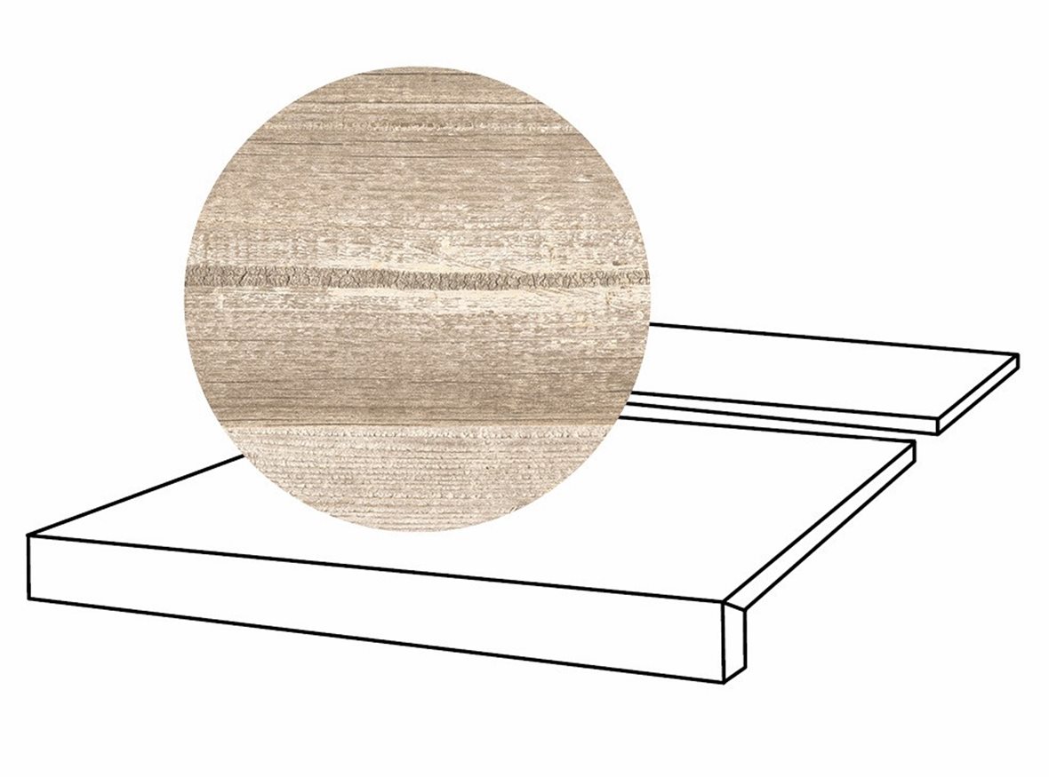 Pukkila Artwood lasittamaton porraslaatta reunalla 40X120 Beige tasapintainen matta keskitumma beige puu