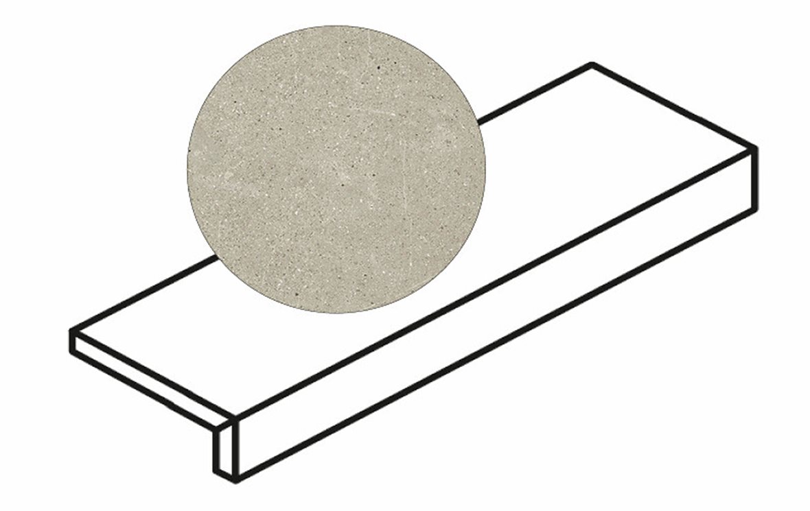 Pukkila Ease lasittamaton porraslaatta reunalla 15X60 Greige karhennettu matta R11 beige kivi