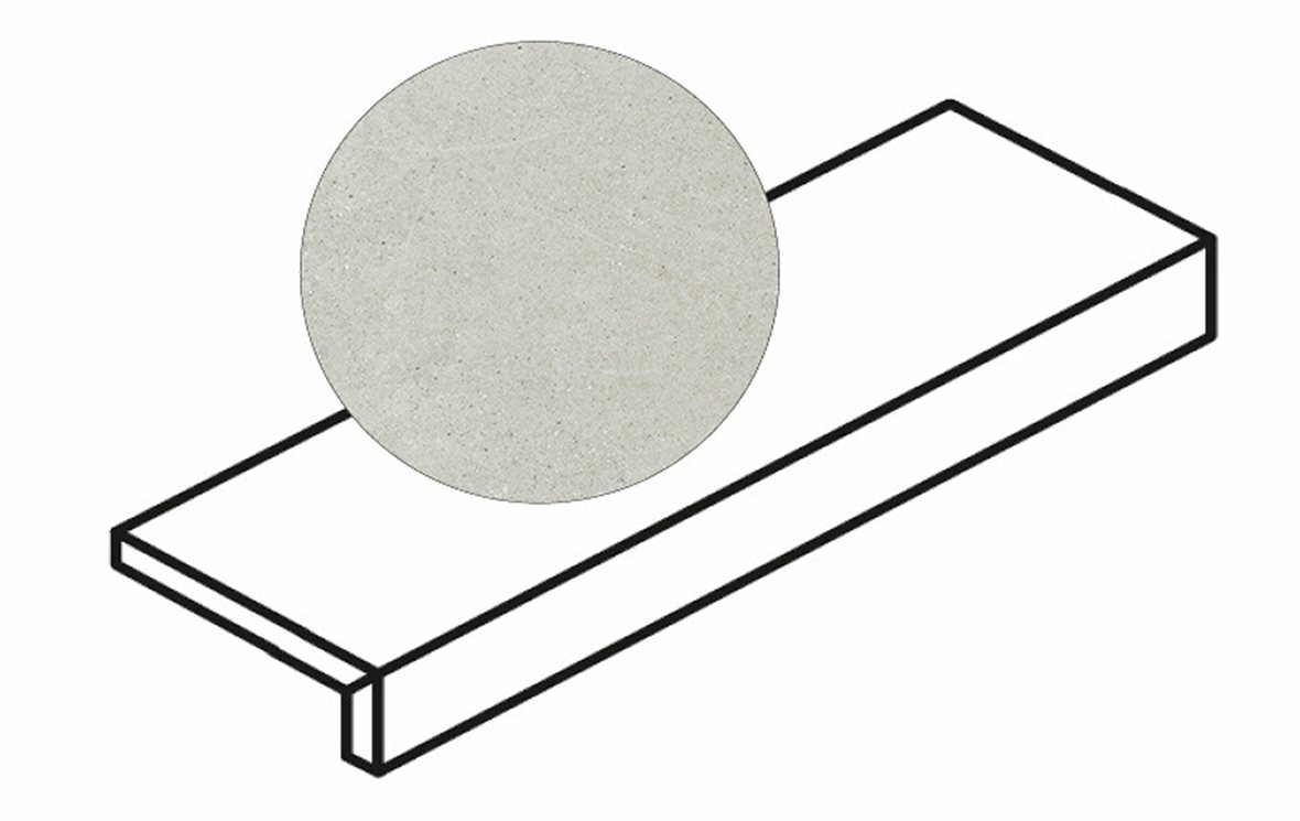 Pukkila Ease lasittamaton porraslaatta reunalla 15X60 Light Grey karhennettu matta R11 harmaa kivi