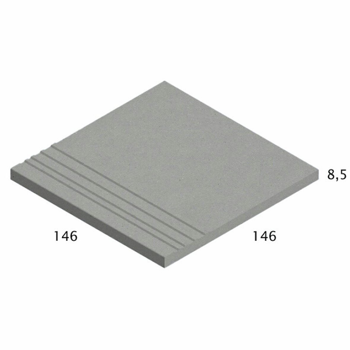 Pukkila Natura lasittamaton porraslaatta liukuesteuralla 14,6X14,6 siniharmaa 6607RST/1C strukturoitu matta sininen yksivärinen