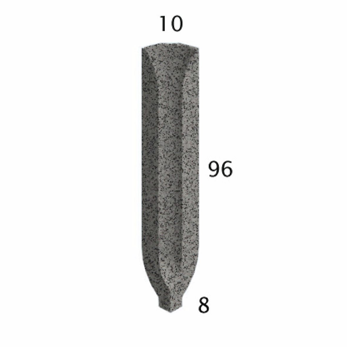 Pukkila Natura lasittamaton sisäkulmapala 1X9,6 granite grey 4409CBI/1C tasapintainen matta harmaa pilkullinen