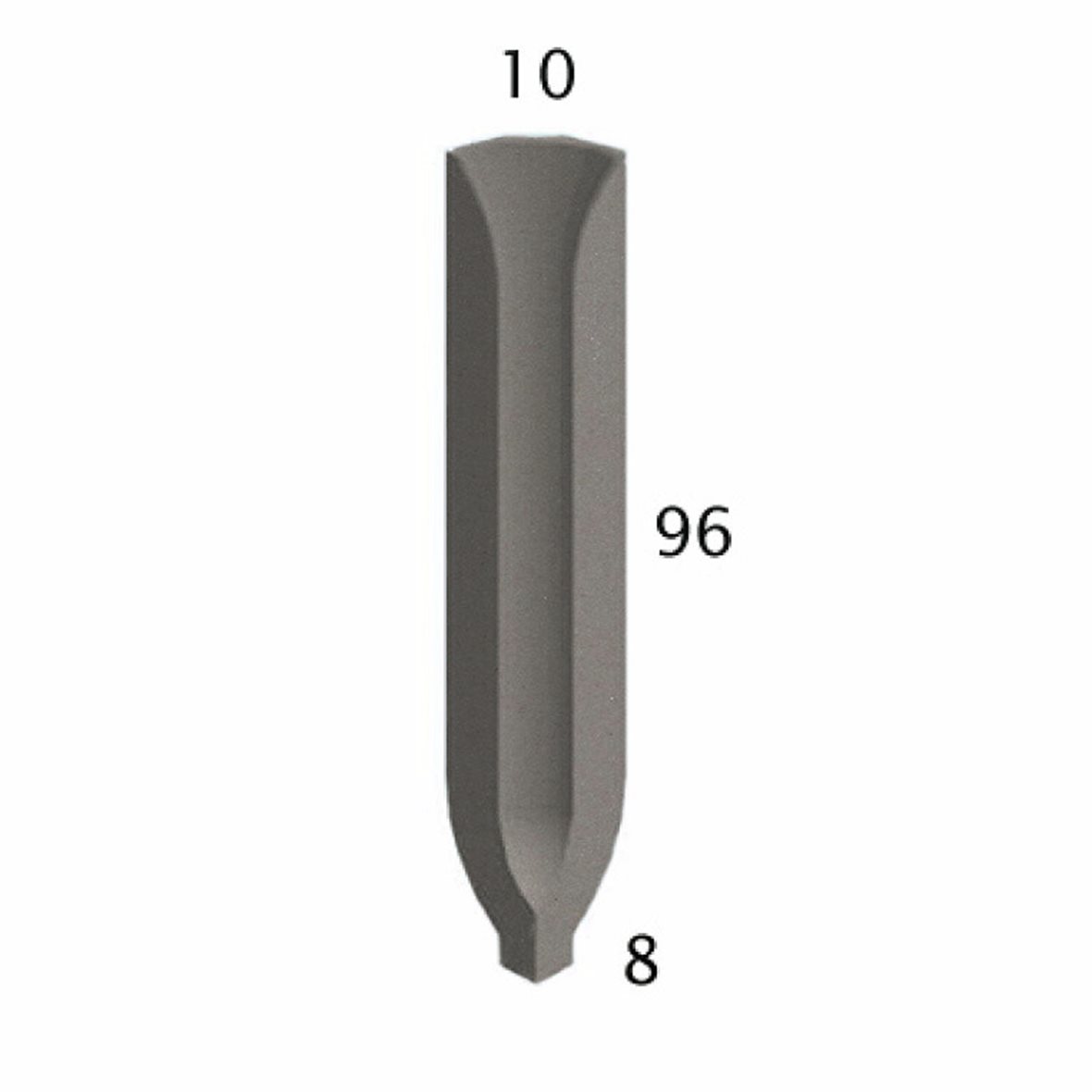 Pukkila Natura lasittamaton sisäkulmapala 1X9,6 vaaleanharmaa 4406CBI/1C tasapintainen matta harmaa yksivärinen