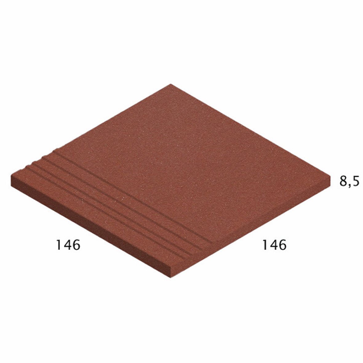 Pukkila Natura lasittamaton porraslaatta liukuesteuralla 14,6X14,6 tiilenpunainen 6620RST/1C strukturoitu matta punainen yksivärinen