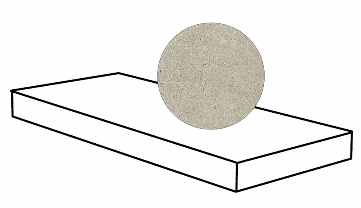 Pukkila Ease lasittamaton porraslaatta reunalla kulmapala 33X120 Greige tasapintainen matta oikea beige kivi