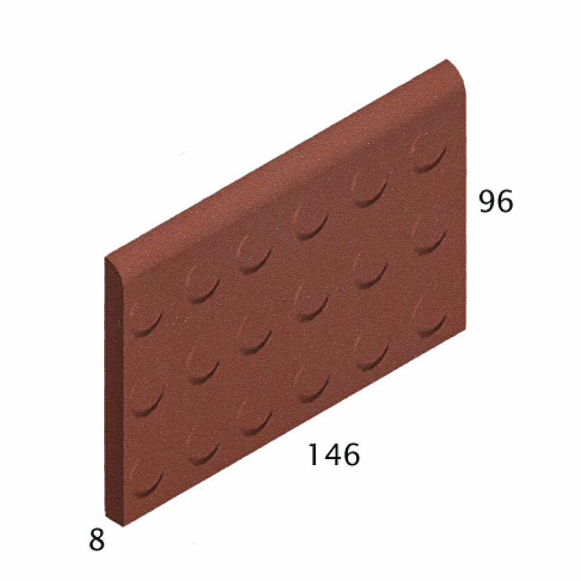 Pukkila Natura lasittamaton porcelanato seinälaatta lattialaatta ulkolaatta 9,6X14,6 punainen 4620BNRC/1C kohokuvioinen matta punainen yksivärinen