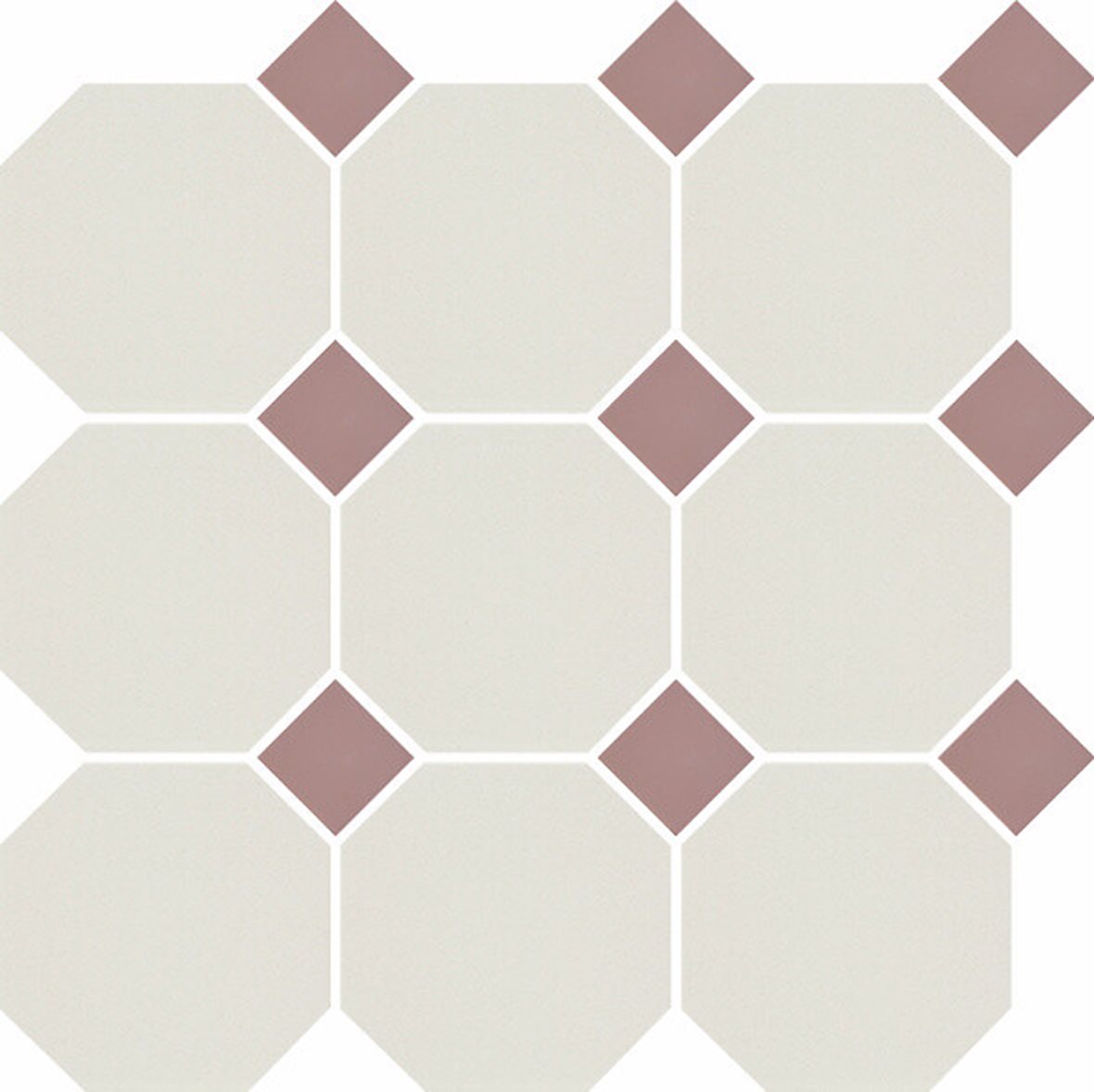 Pukkila Natura lasittamaton porcelanato seinälaatta lattialaatta 9,6X9,6 valkoinen/roosa 4416OCT19/1C tasapintainen matta 8-kulmainen punainen yksivär