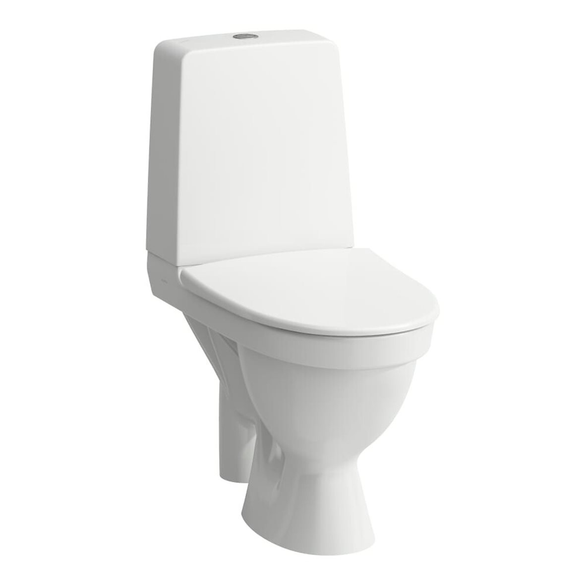 Laufen Kompas WC-istuin lattiaan rimless avoin S-lukko kiiltävä valkoinen sisältää pehmeän istuinkannen